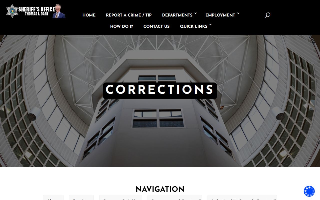Cook County Department of Corrections inmate lookup and jail population page