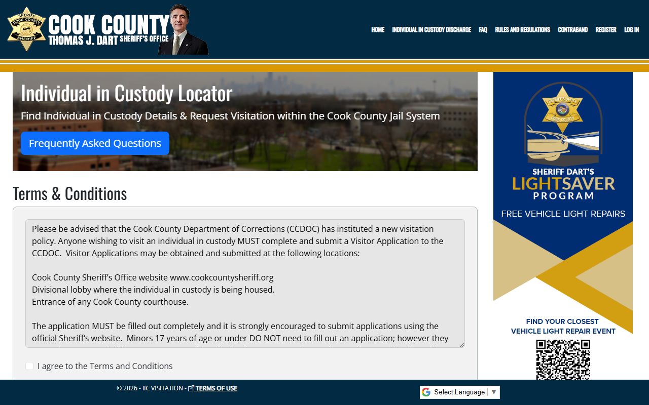 Cook County jail mugshots and individual in custody locator home